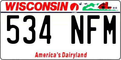 WI license plate 534NFM