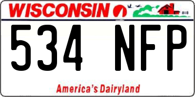 WI license plate 534NFP