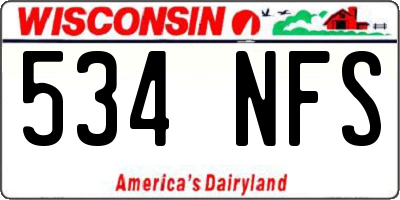 WI license plate 534NFS