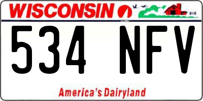 WI license plate 534NFV