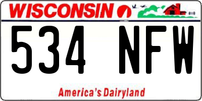 WI license plate 534NFW