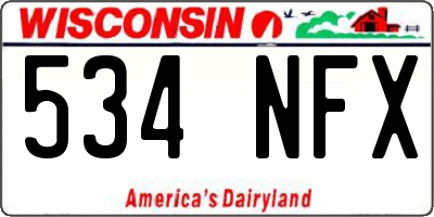 WI license plate 534NFX