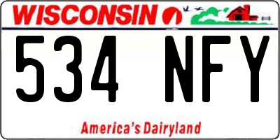 WI license plate 534NFY