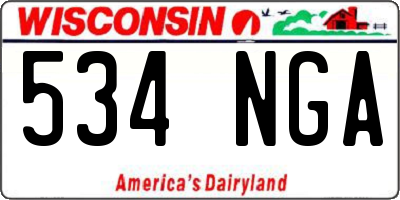 WI license plate 534NGA