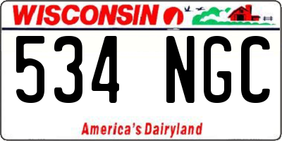 WI license plate 534NGC