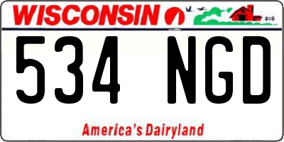 WI license plate 534NGD