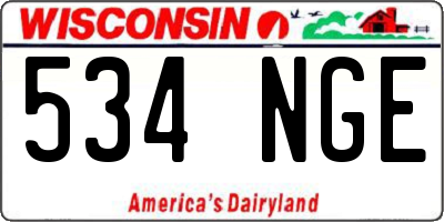 WI license plate 534NGE
