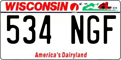 WI license plate 534NGF