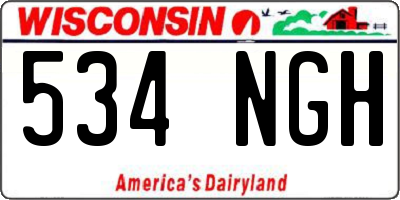 WI license plate 534NGH