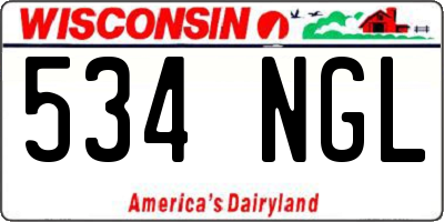 WI license plate 534NGL