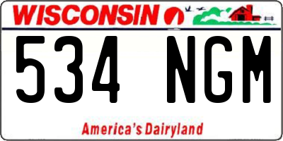 WI license plate 534NGM