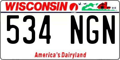 WI license plate 534NGN