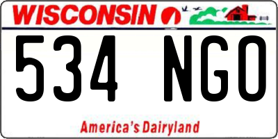 WI license plate 534NGO