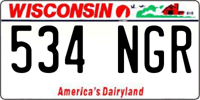WI license plate 534NGR