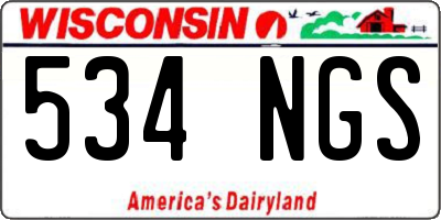 WI license plate 534NGS