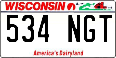 WI license plate 534NGT