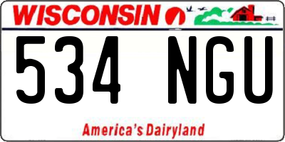 WI license plate 534NGU