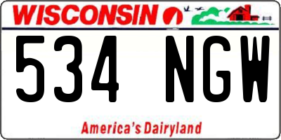 WI license plate 534NGW