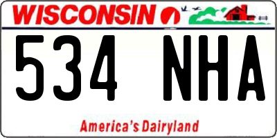 WI license plate 534NHA