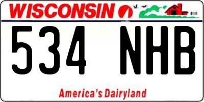 WI license plate 534NHB
