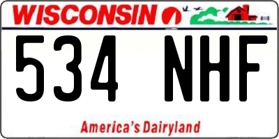 WI license plate 534NHF