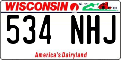 WI license plate 534NHJ