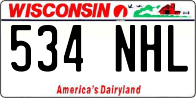WI license plate 534NHL