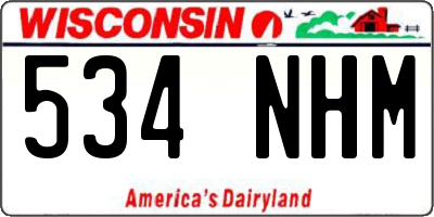 WI license plate 534NHM