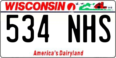 WI license plate 534NHS