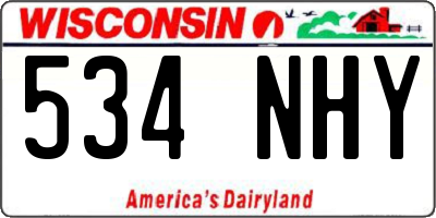 WI license plate 534NHY
