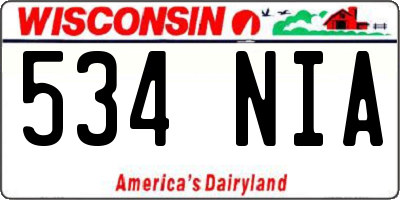 WI license plate 534NIA