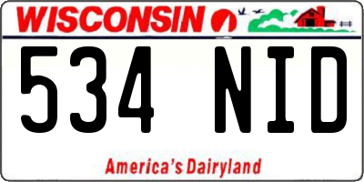 WI license plate 534NID