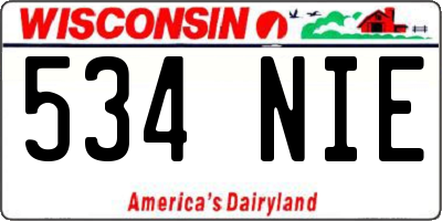 WI license plate 534NIE