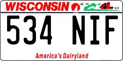 WI license plate 534NIF