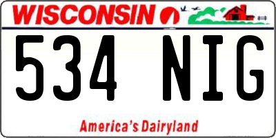 WI license plate 534NIG