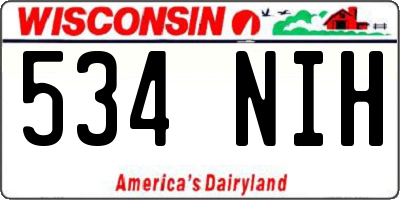 WI license plate 534NIH