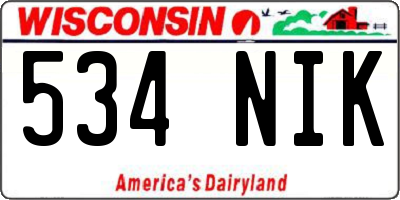 WI license plate 534NIK
