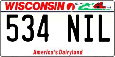 WI license plate 534NIL