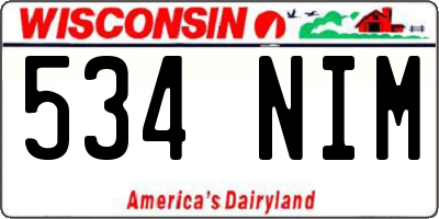 WI license plate 534NIM
