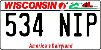WI license plate 534NIP