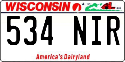 WI license plate 534NIR