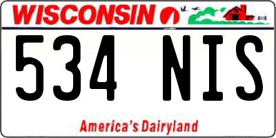 WI license plate 534NIS
