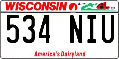WI license plate 534NIU