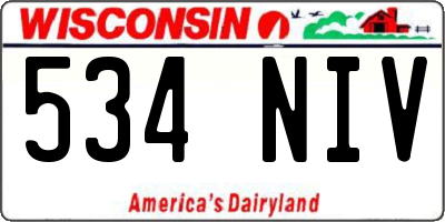 WI license plate 534NIV