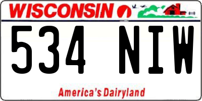 WI license plate 534NIW