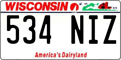 WI license plate 534NIZ