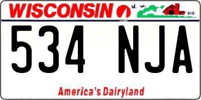 WI license plate 534NJA