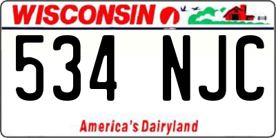 WI license plate 534NJC