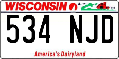WI license plate 534NJD