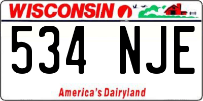 WI license plate 534NJE